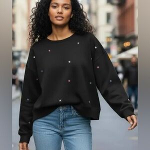 Rails black “Theo” star sweater